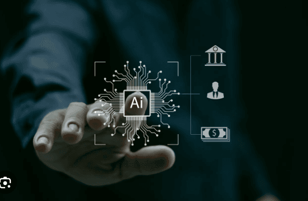 A financial-services professional interacting with an AI interface